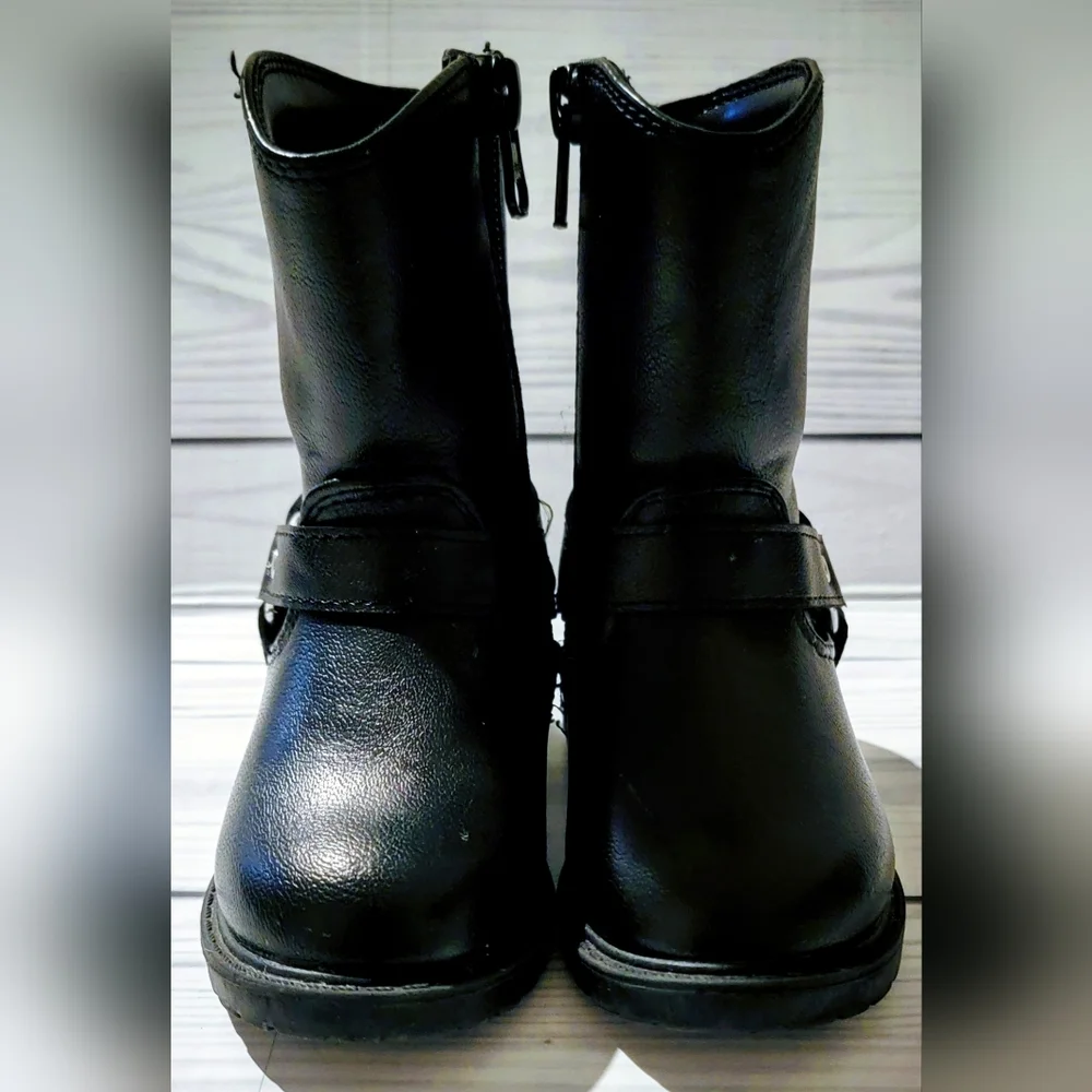 Cat & Jack Black Zip-Up Kids Boots Size 5